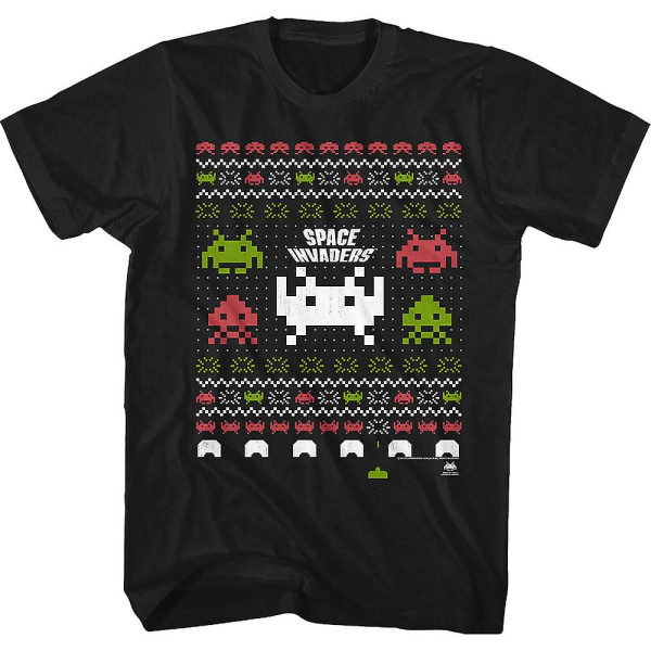 Space Invaders Ugly Christmas Shirt L