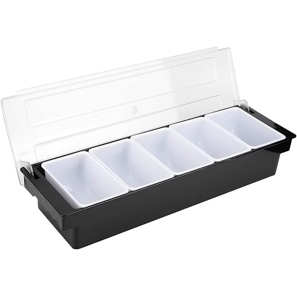6-roms serveringsbrett, avtakbart toppstasjon, plast, pizzainnhold, krydderdispenser, gjenbrukbar, stil 1 SIZE 2