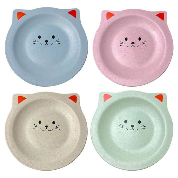 4 st Katt Dessert Tallrik Vetehalm Servering Appetitförstärkare Salladstallrik
