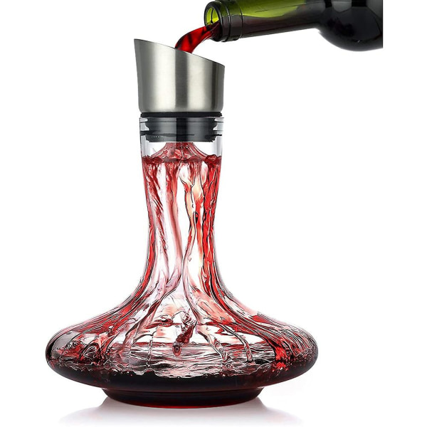 Wine Decanter with Built-in Aerator Pourer and Strainer, Wine Carafe Red Wine Decanter, Wine Aerator, W