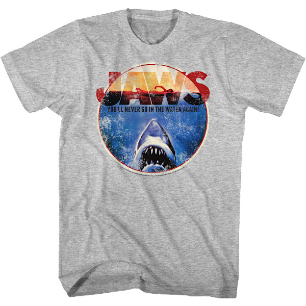 Jaws T-paita - Et mene enää koskaan uimaan M