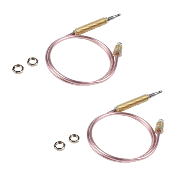 2X M8x1 Hode og Mutter Gasspeis og Peis Universal Termoelement 600mm