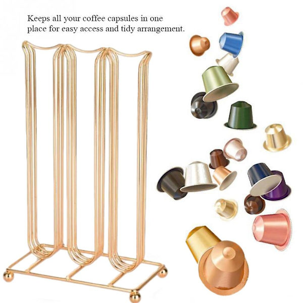 42 Kopper Nespresso Kaffeekapsler Svingbar Holder Kaffeholder - Sølv