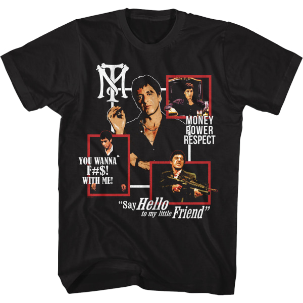 Tony Montana Sitater Collage Scarface T-skjorte XXL