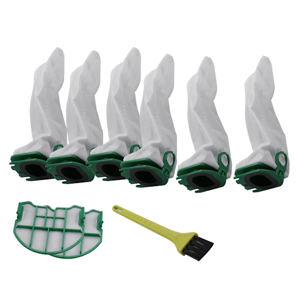 6 stk. Erstatningsposer for Vorwerk + 2 stk. HEPA-filtre for Kobold VB100 støvsuger