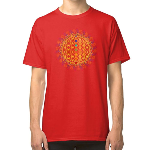 ELÄMÄN KUKKA, CHAKRAT, SPIRITUAALISUUS, JOGA, ZEN, T-paita red XL