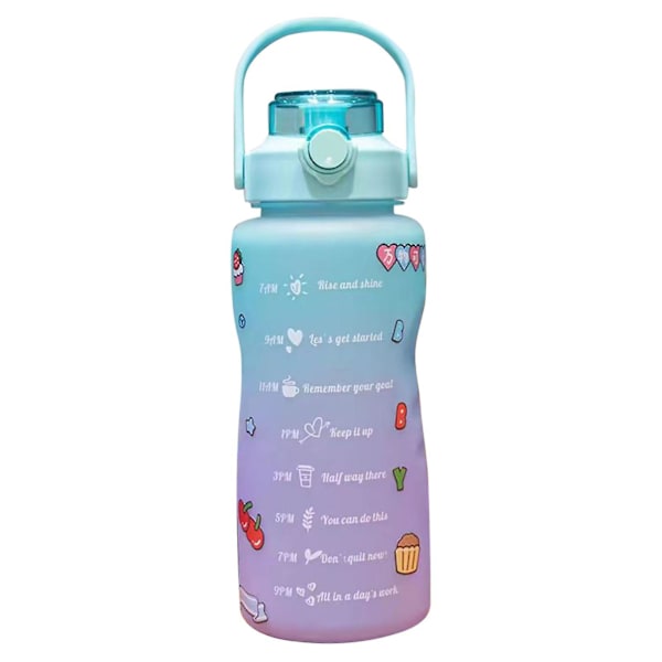 Gradient Vandflaske BPA-fri 1,5/2l Drikkflaske Med Strå Til Fitness Gradient Green 1500ml