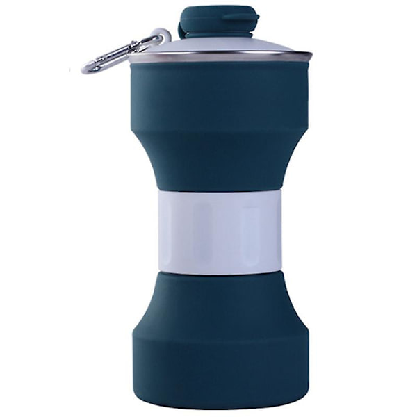 650ml Foldbar Sports Vannflaske Foldbar Kopp Bærekopp, Mørkegrønn