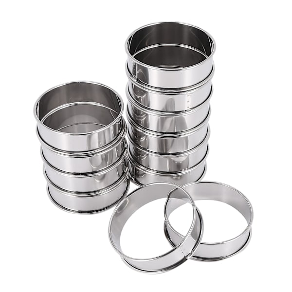 Kaksinkertainen reunus happo purukumi rengas ruostumaton teräs pyöreä muffinirengas metallinen muffinirengas muotti kromi
