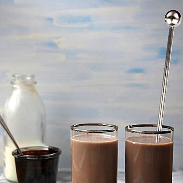 5 stk Gjenbrukbare Svømmestikker Kaffeomrører Drikk Rørepinne Rustfritt Stål Cocktail Svirrende Pinner