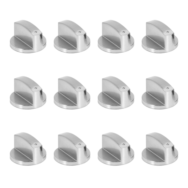 Stove Cooker Knobs, Oven Knobs (12pcs), 6mm Universal Silver Gas Stove Control Knob Adapter Oven Rot