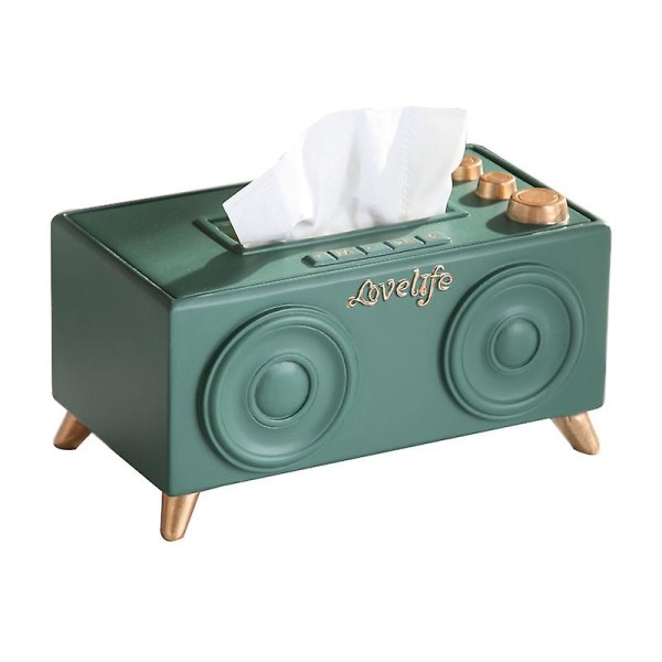 Resin Radio Napkin Tray Storage Rack - Dark Green