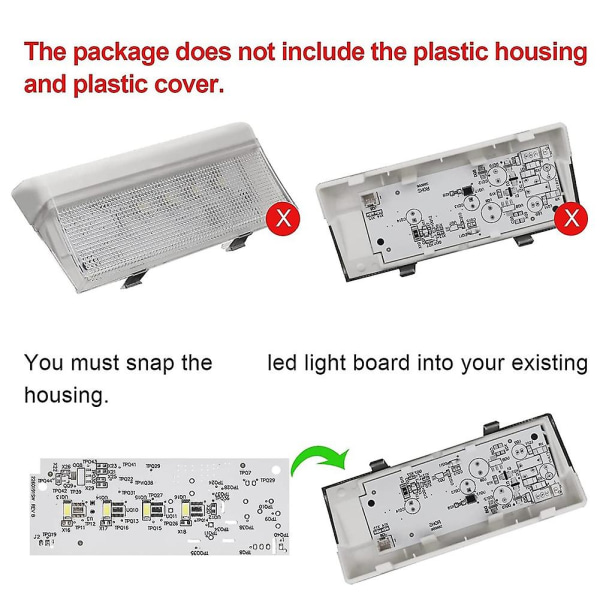 wpw10515057 W10515057 LED Light Board för kylskåp (endast PCB)