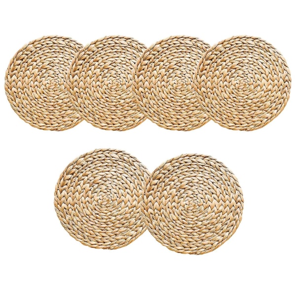 6 Pack Round Woven Placemats Dining Table, 11.8 Inches