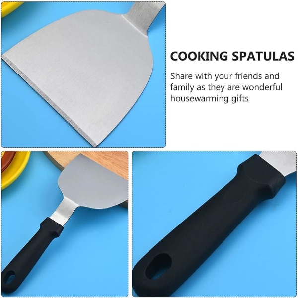 2 stk Rustfritt Stål Spatler Grillspatel Skrape Pannekakespade Spatler Turner for Teppanyaki Utendørs Grill BBQ Matlagingsredskaper 3