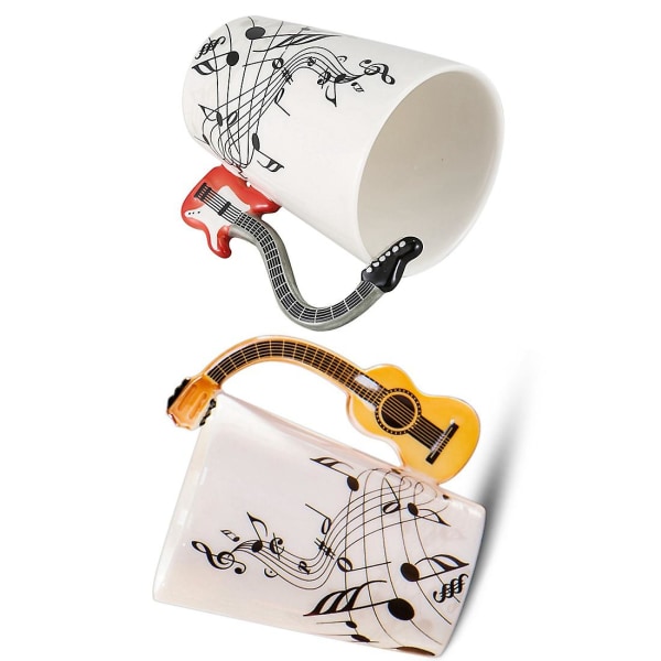 Gitarrgrepp Keramisk Mugg Gratis Spektrum Kaffe Mjölk Te Mugg Musikinstrument & Musik Stil Gitarr