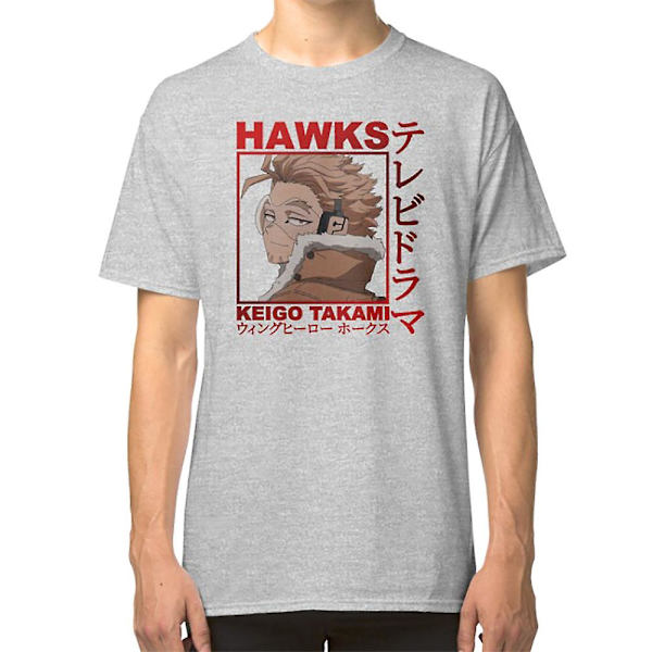 Hawks Keigo Takami MHA T-paita grey S