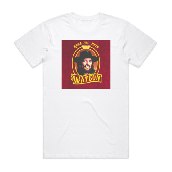 Waylon Jennings Only The Greatest Album Cover T-Shirt Vit XXXL