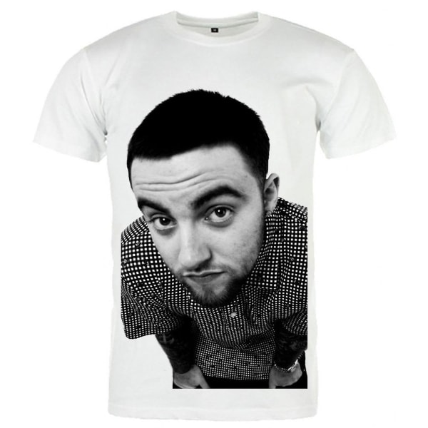 Mac Miller Hvid T-shirt Stor Ansigt M