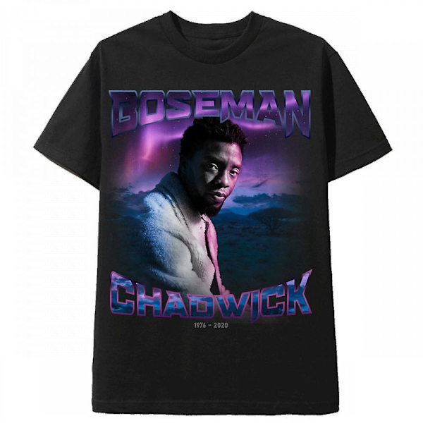 Chadwick Boseman Hyldest Sort T-shirt M