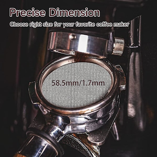 58mm Espressofilter, Återanvändbar 1,7mm Tjocklek 150m Rostfritt Stål Espressofilter ()