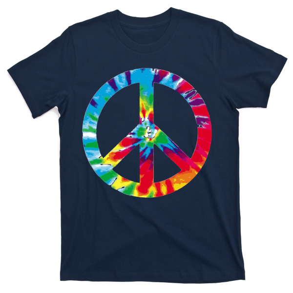 Tie Dye Världsfridssymbol T-shirt L