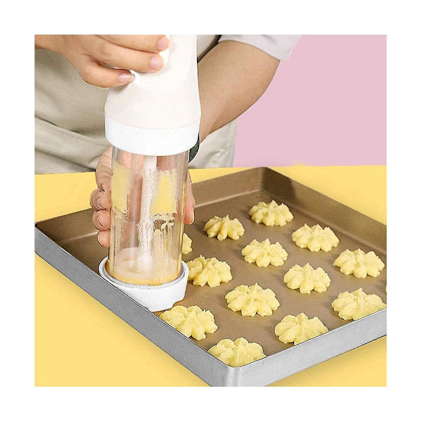 Elektrisk Kakepresse Fritter Maker med 12 Disker og 4 Hjemmelagde Verktøy for Baking og Glasurtips