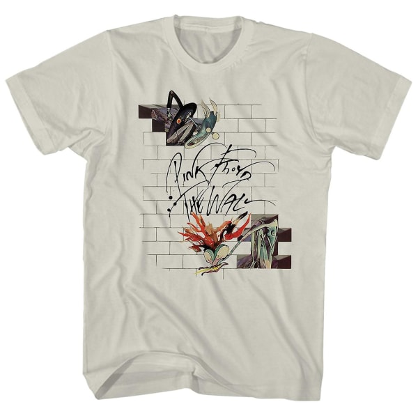 Pink Floyd T-skjorte The Wall Blomster og Livlig Rosa Floyd Skjorte S