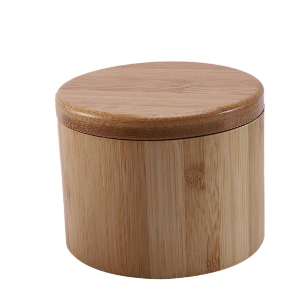 4 st Förvaringslådor Saltburk Trä Bambustorage Box Med Magnetisk Rotationslock Behållare