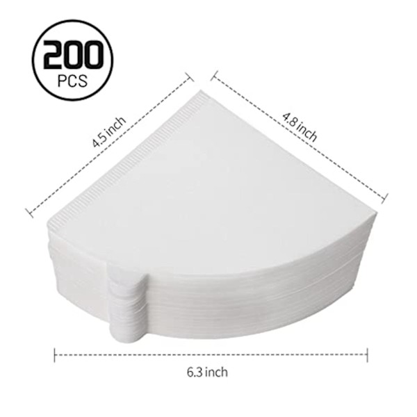 V60-filter, koniska kaffefilter, kaffefilter 2 koniska papper, 2-4 koppar, 200 st, naturligt papperskaffe