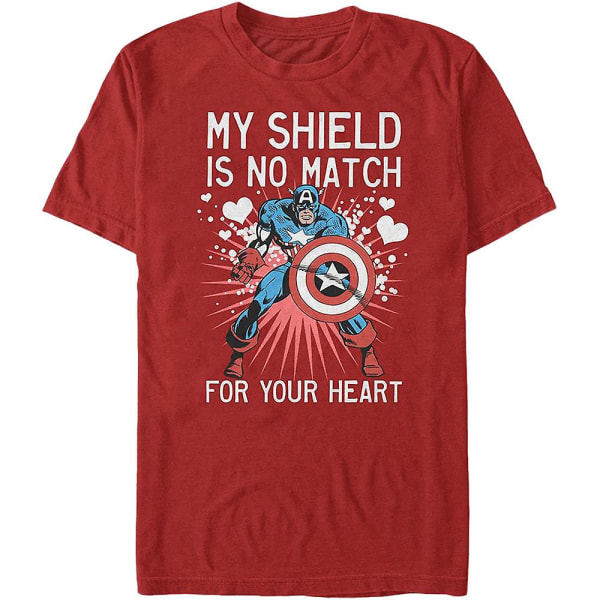 Min sköld är ingen match för ditt hjärta Captain America T-shirt S