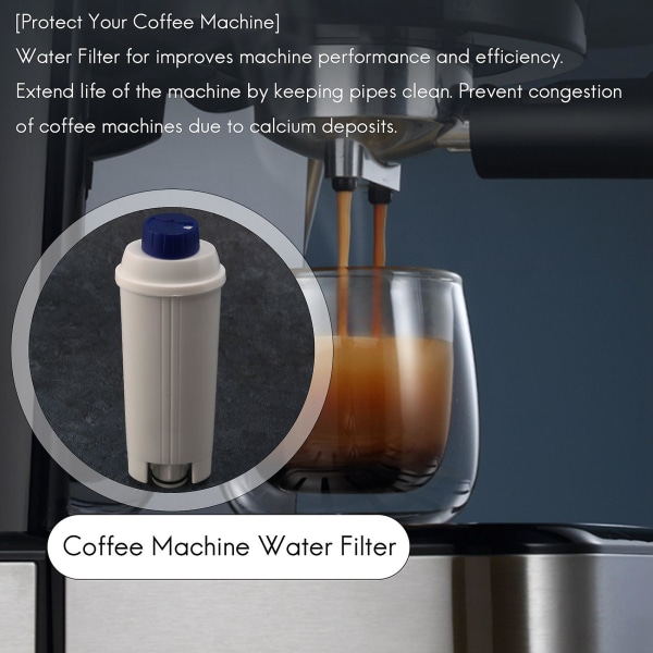 4-pack kaffebryggare filter för dlsc002 filter ecam, Esam, Bco, Ec med aktivt kol mjukt