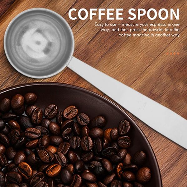 Espresso-stativ kaffemåleskje tamper i rustfritt stål kaffe- og teverktøy måleskje tamper