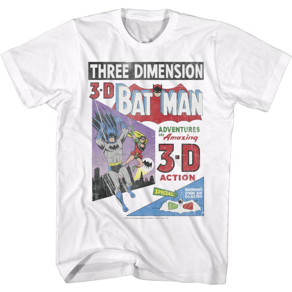 3-D Batman Cover DC Comics T-skjorte Ny XXXL