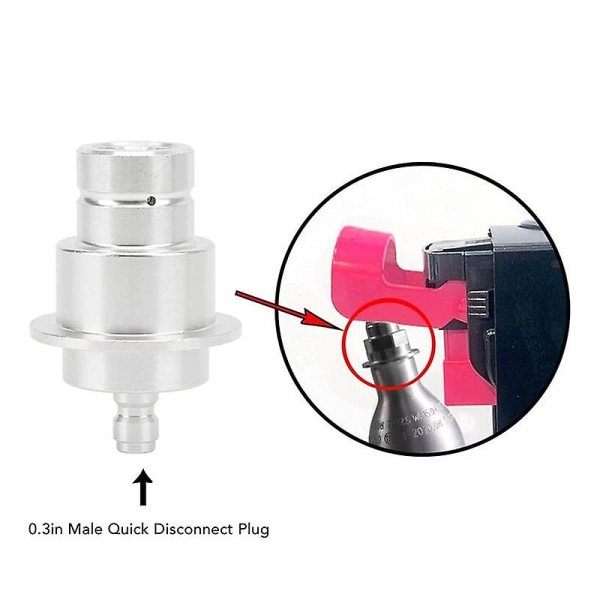 Holdbar Soda Stream Adapter i Aluminiumlegering til Sodavandsmaskine CO2-Dosen Direkte Adapter Slange (Sølv)