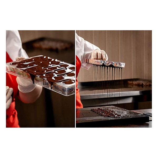 2 Pak Polycarbonat Chokoladeforme Candy Making Forme, Gele Chokoladeforme Bakke, Trøfler, Sød