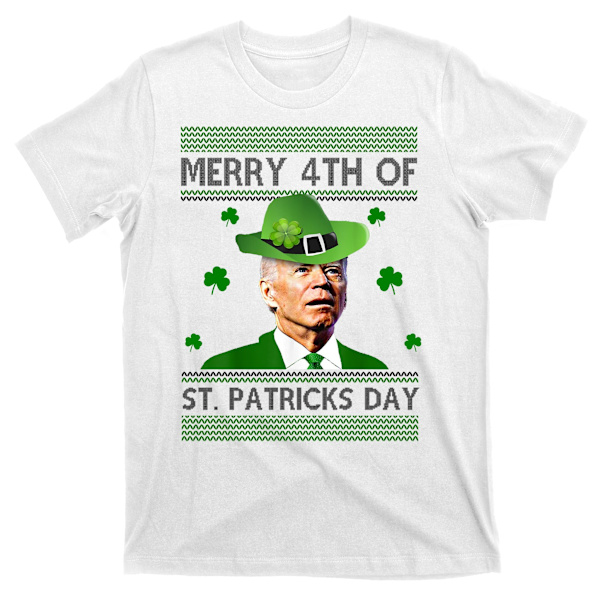 Merry 4th Of St Patrick's Day Sjov Joe Biden T-shirt M