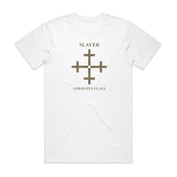 Slayer God Hates Us All 1 Album Cover T-Shirt White XL