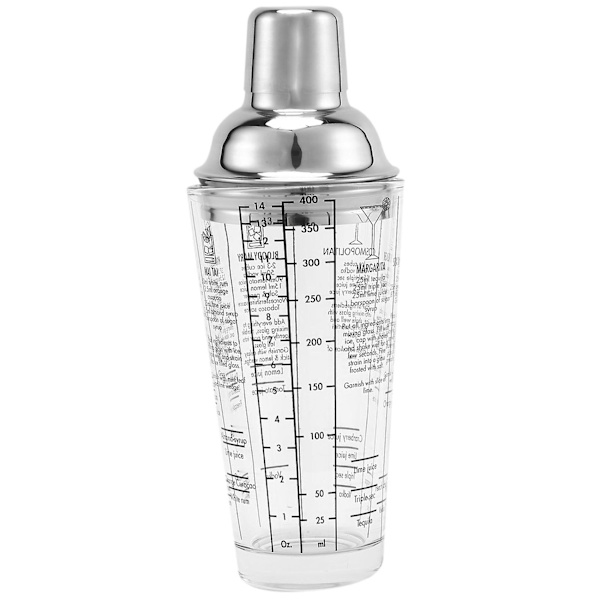 2X, 400ml Flaske Mixing Master Glas Klar Proportion Cocktail Shaker 304 Rustfrit Stål Stang og Glas