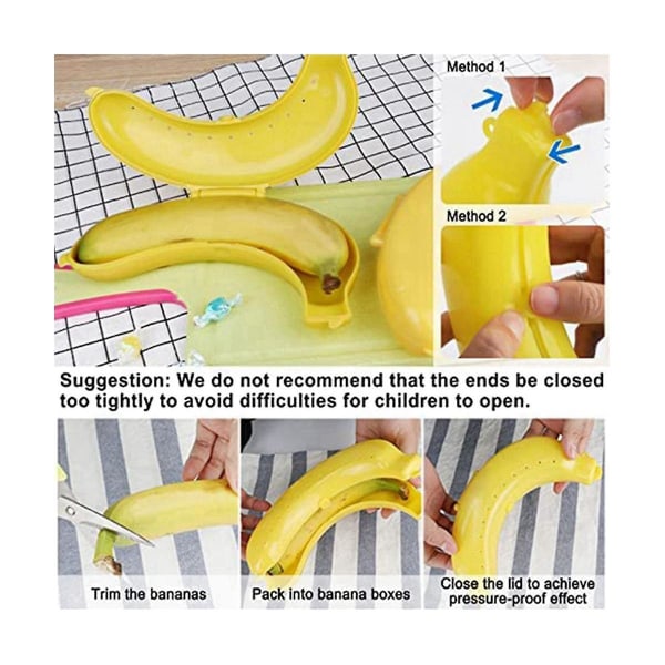 Bananlåda, Söt Banana Protector Förvaringslåda, Bärbar Bananlåda, Lunchlåda, -Gratis frukt