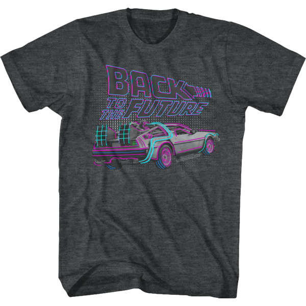 DeLorean Neon Outline Tilbage Til Fremtiden T-shirt XL