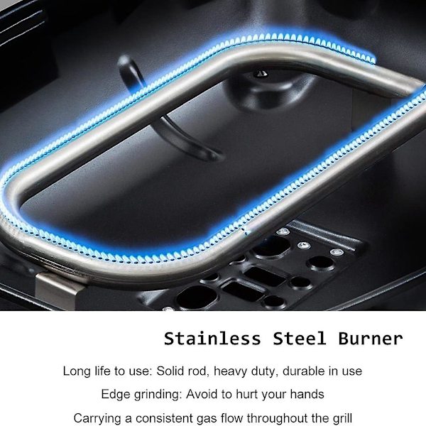 Rustfrit Stål Grillrør 60040 Reservedele til Q100, Q120, Q1000, Q1200, 386002, 516002, 51600 Silver