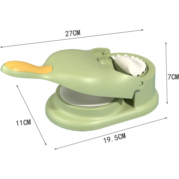 2 i 1 Dumpling Maker, Køkken Dumpling Maker Værktøj, Dumpling Form Tryk, Dumpling Hud Maker Dumpling Former Green