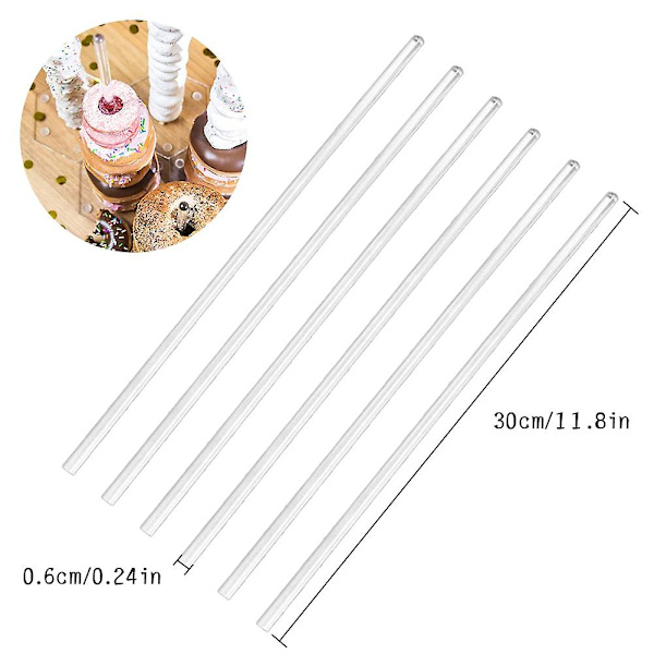 Akryl dowel sticks til DIY-håndværk, akryl lollipop kage lollipop sticks, runde pinde runde kage dowels rh