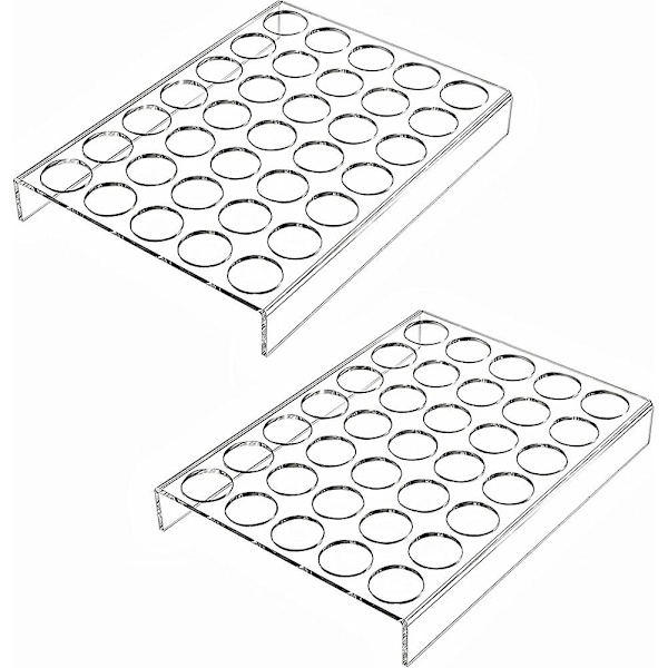 2 förpackningar med 35-plats plattforms-kaffekanna-hållare K-kopp förvaringsbricka transparent akryl kaffekanna