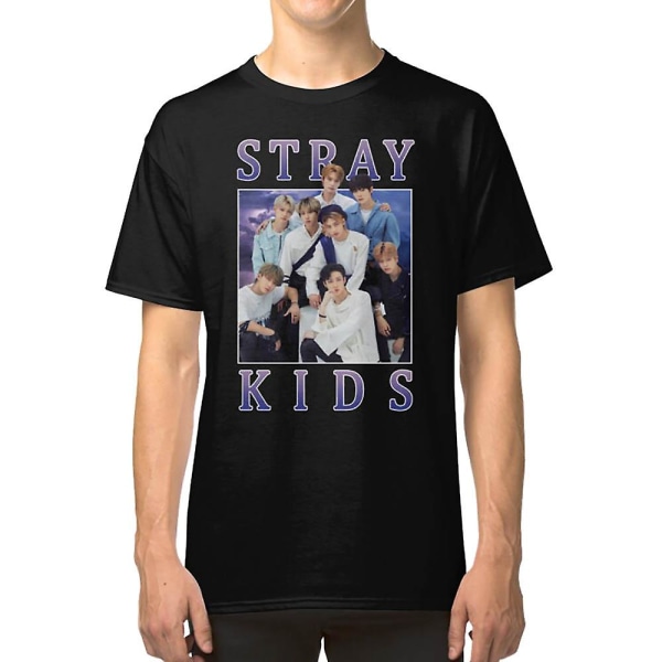 STRAY KIDS T-shirt i vintage retro bandstil 90-tal XL