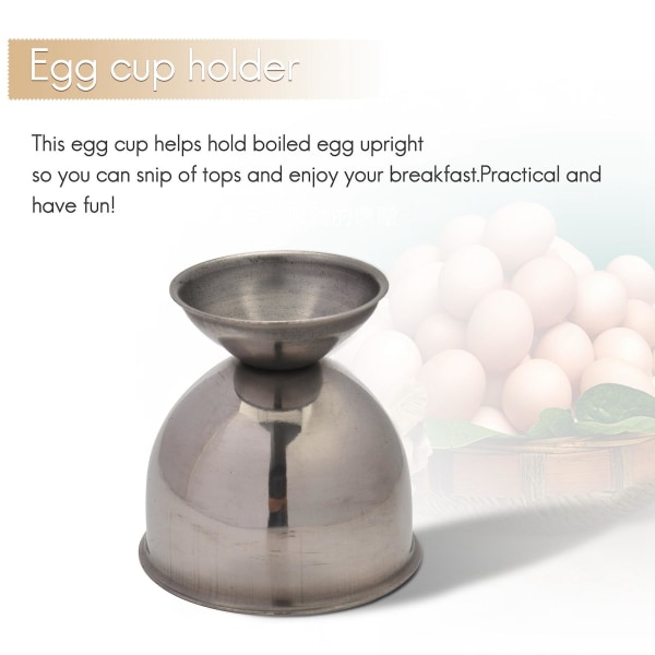 Eggkopp, Eggbrett i Rustfritt Stål Kokt Eggkoppholder Stativ Oppvaskmaskinsikker (4-pakning)