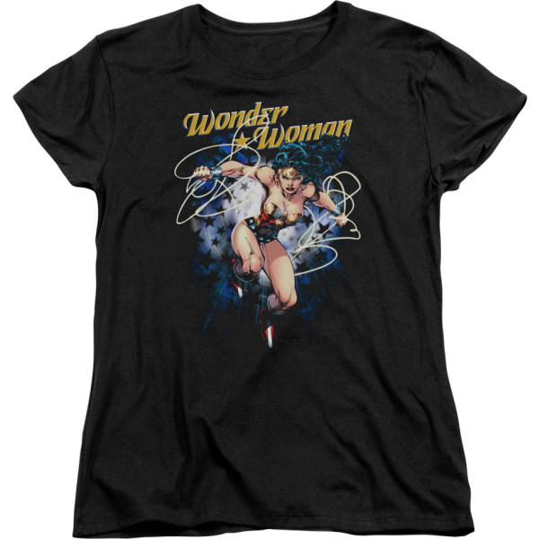 Womens Starburst Wonder Woman T-shirt Ny XL