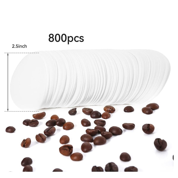 Ersättningspappersfilterpaket 800 antal kaffefilterpapper kaffebryggarefilter och engångs Te