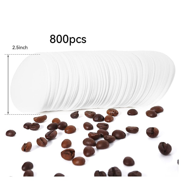 Erstatningspapirfilterpakke 800 stk Kaffefilterpapir Kaffemakerfilter og Engangs Te